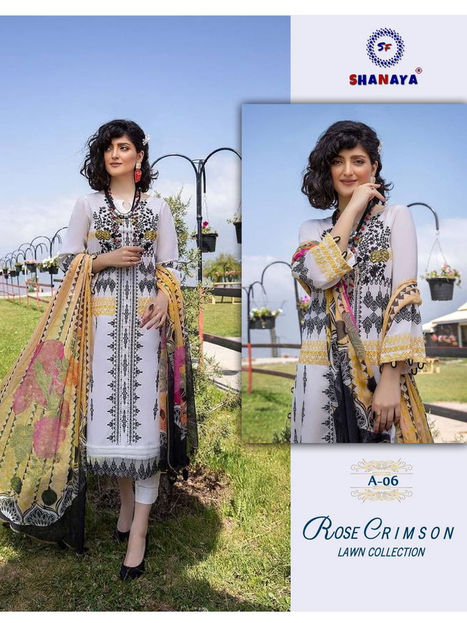 Shanaya Rose Crimson Lawn Latest Collection Stylish Pakistani Salwar Kameez